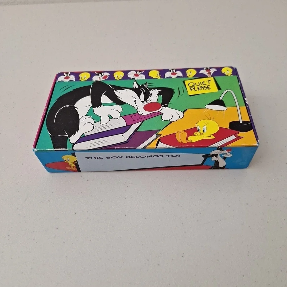 Vintage 1997 Looney Tunes Sylvester School Pencil Box Made In USA Model# 97001